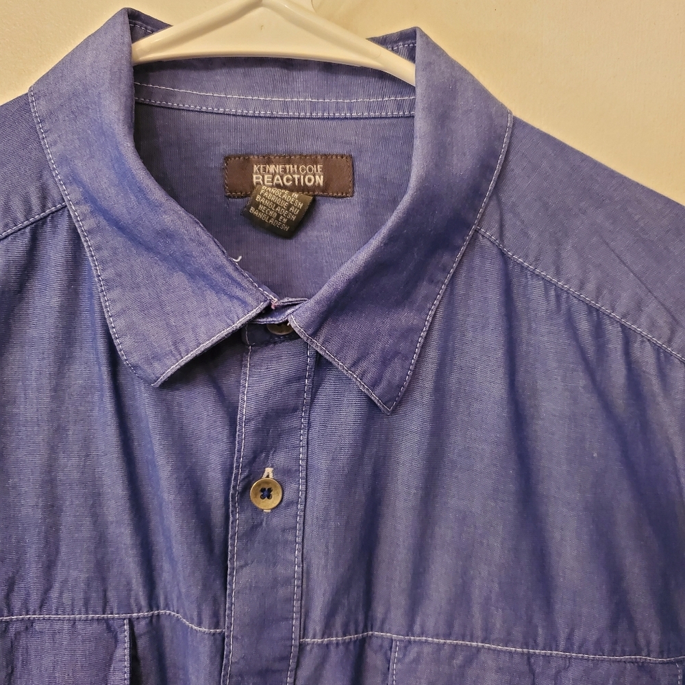 Kenneth Cole Reaction Indigo Button Down Shirt